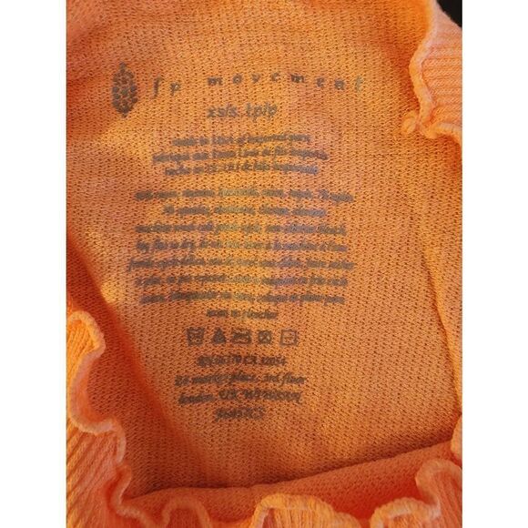 Free People FP Movement NWOT Madeline Funnel Baby tee size xs creamsicle orange - Picture 7 of 9